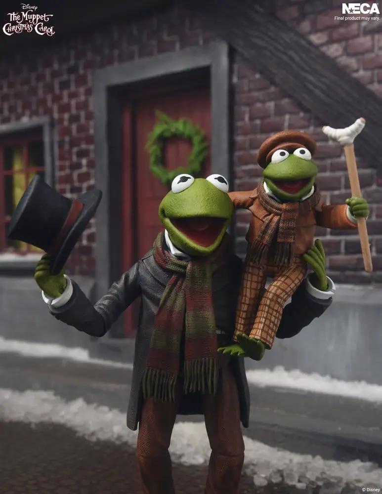 Figuras de acción NECA, pack de 2: Kermit como Bob Cratchit y Robin como Tiny Tim, 18 cm