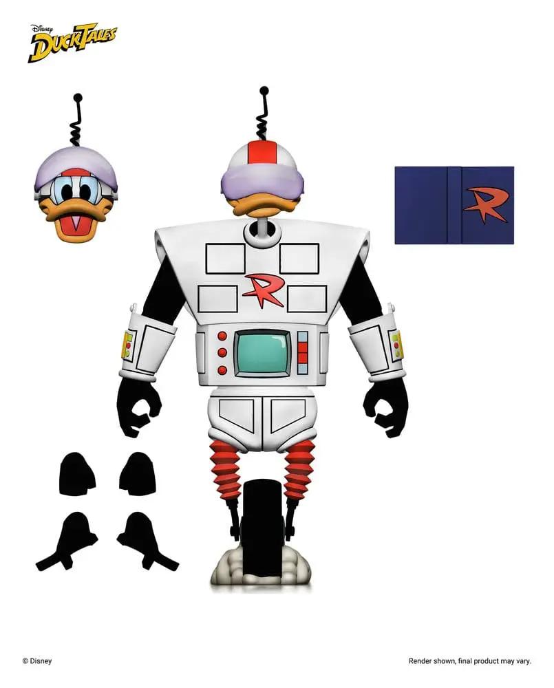 NECA DuckTales Gizmoduck 18 cm action figure with white suit, red accents, extra helmeted head and interchangeable hands