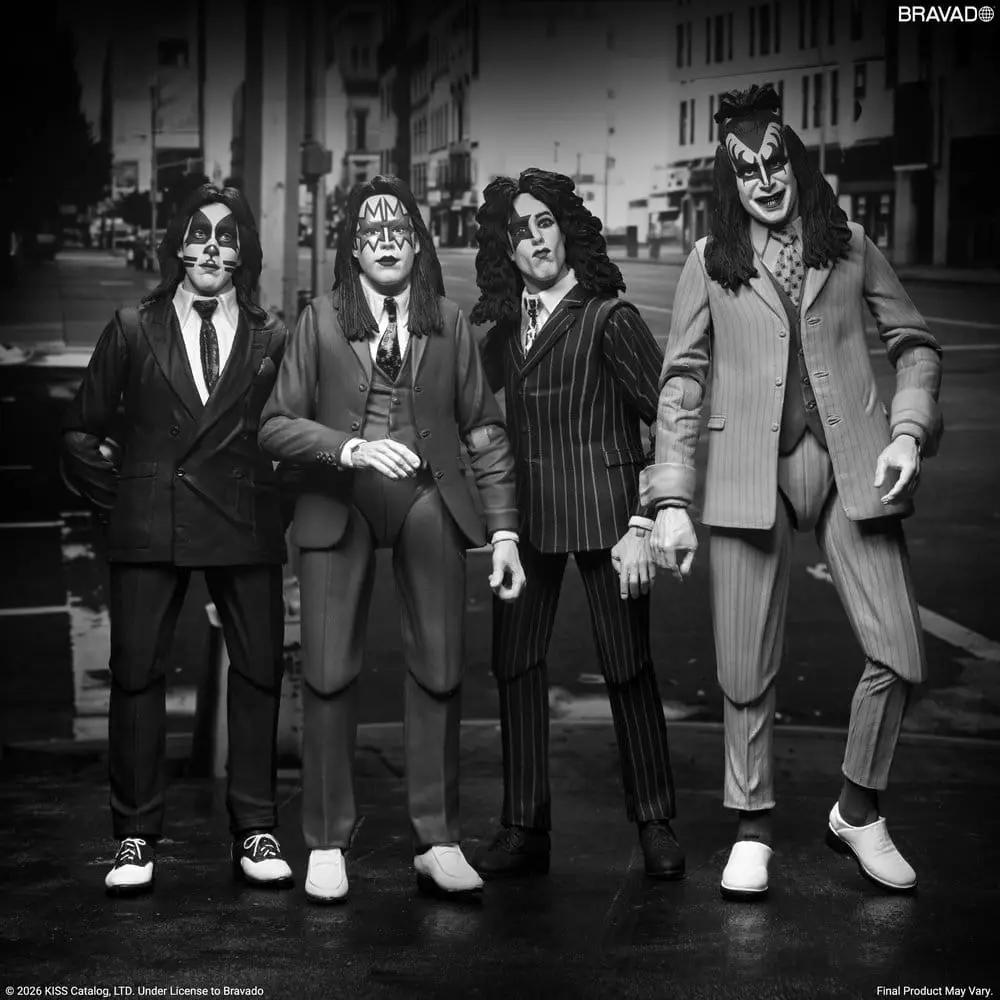 Figuras de acción KISS, pack de 4 con maquillaje y trajes estilo Dressed to Kill, 18 cm