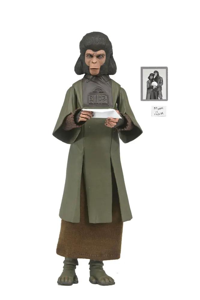 NECA Planet of the Apes 18 cm figure in olive-green coat with brown garment; includes photo card and name card