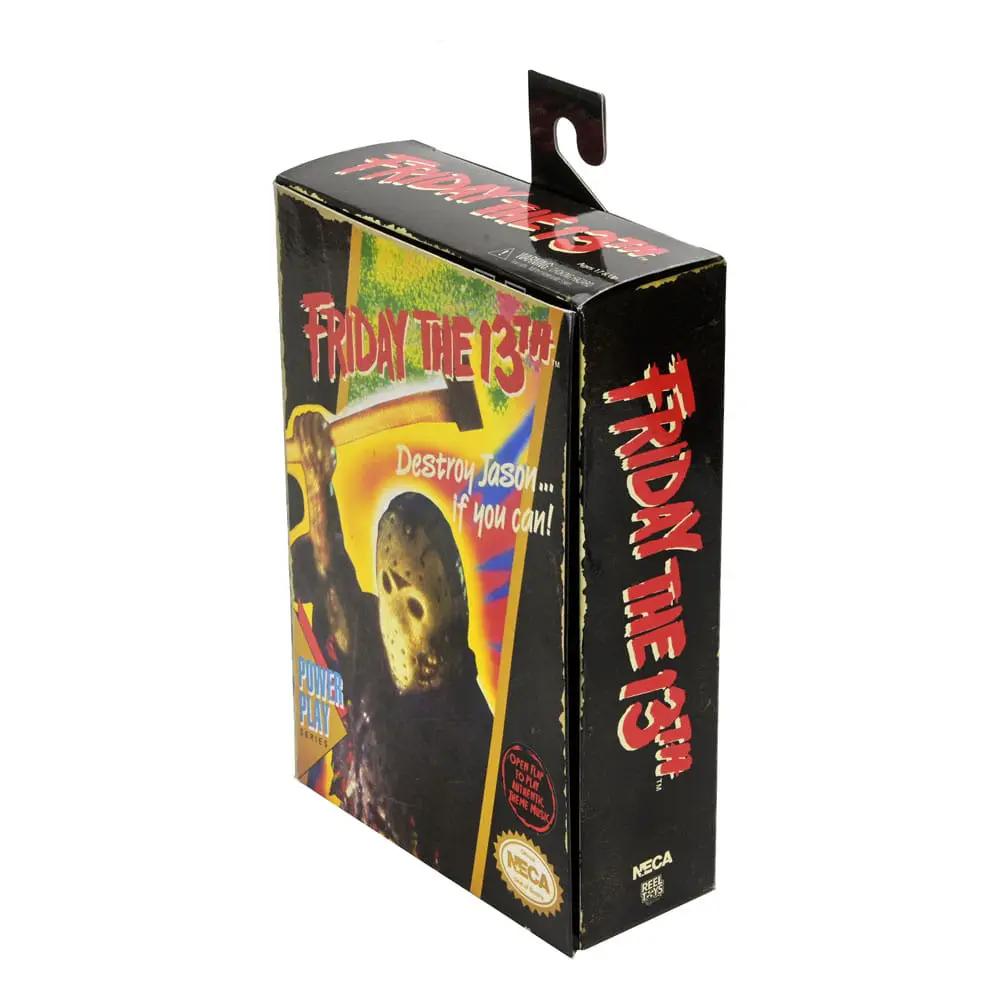Figura de acción Viernes 13 Jason de NECA, edición temática musical, 18 cm, en caja con arte retro