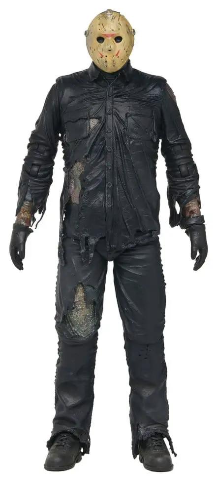 Figura de acción NECA Jason (Viernes 13) Part 8, 18 cm, con máscara de hockey beige y traje negro rasgado.