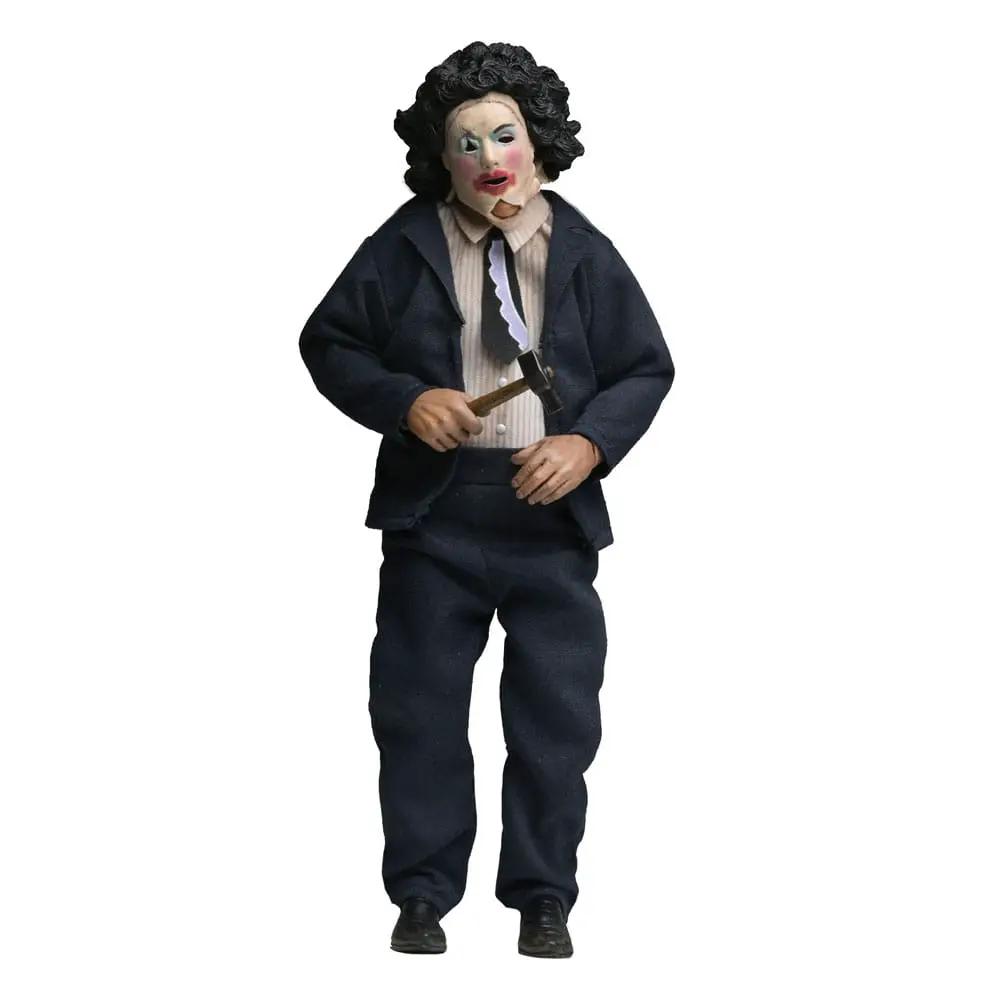 Figura de acción Leatherface NECA con traje azul oscuro, 20 cm