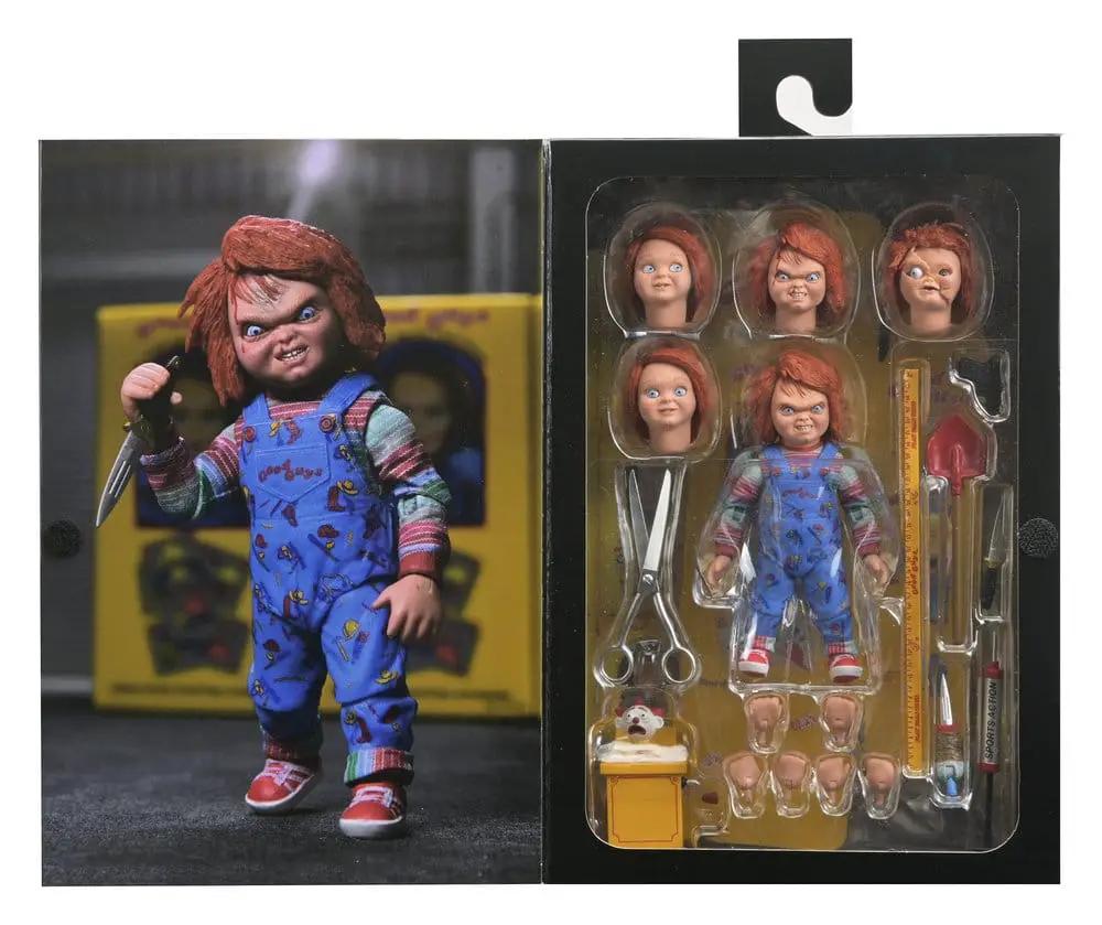 Figura de acción Chucky Ultimate 18 cm de Child's Play 2, NECA, con múltiples cabezas y accesorios intercambiables