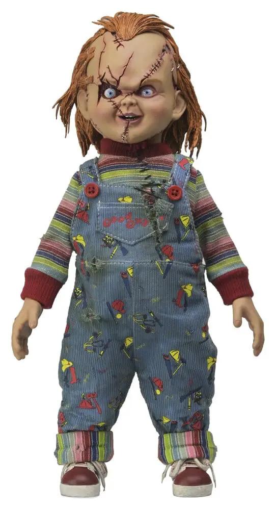 Figura de acción NECA Bride of Chucky, Chucky de 25 cm con overoles azules y costuras visibles
