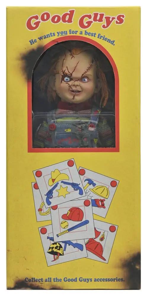 Figura de acción Bride of Chucky 25 cm, NECA, en caja Good Guys amarilla con ventana
