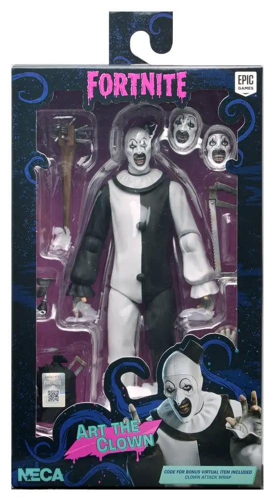 Figura de acción NECA Art the Clown de Fortnite Fortnitemares, 18 cm, en caja con accesorios