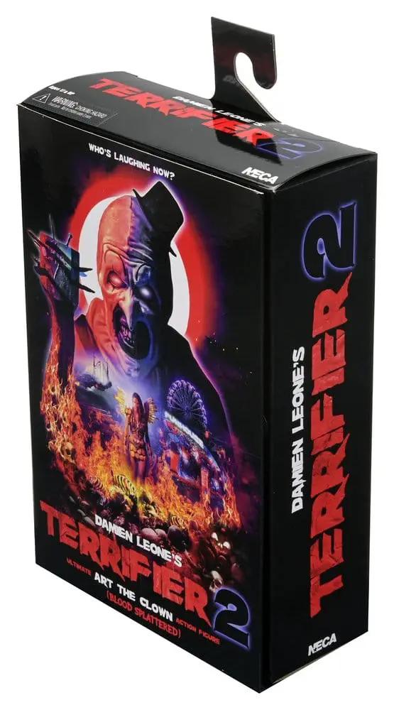 Terrifier 2 Art the Clown Ultimate Figure by NECA, blood-splattered 18 cm action figure