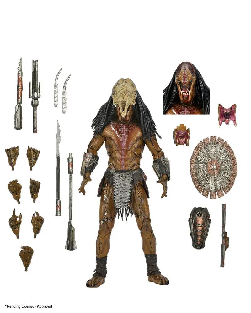 NECA Prey Figura Ultimate Feral Predator 18 cm action figure with multiple weapons, hands, headpiece and shield