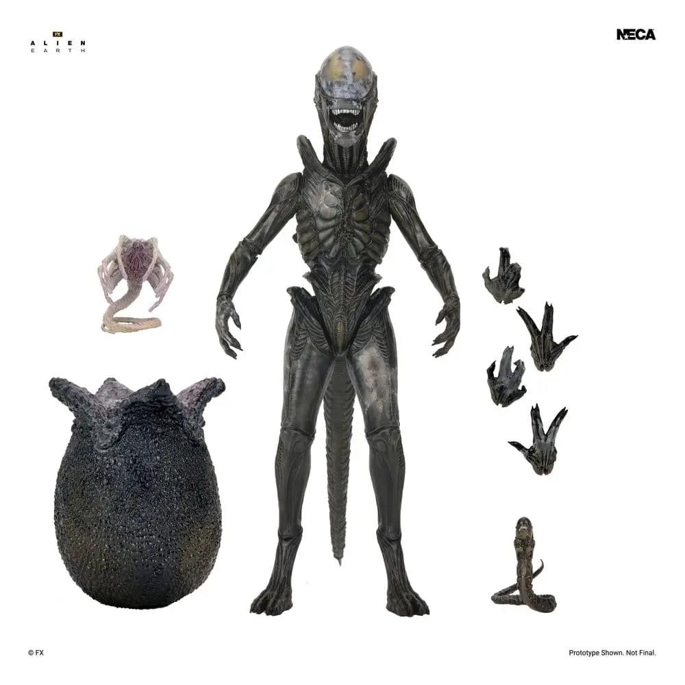 Figura de acción Xenomorfo Alien Earth Ultimate de NECA, 18 cm, con manos extra y huevo alienígena