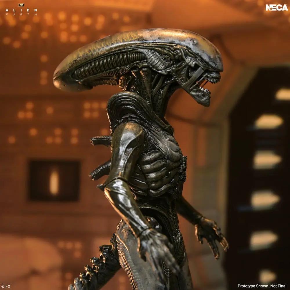 NECA Alien Earth Ultimate Xenomorph action figure, 18 cm, black metallic finish