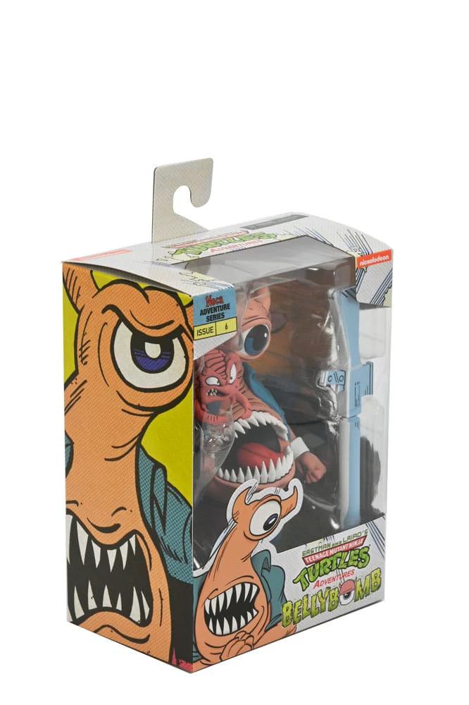 NECA Tortugas Ninja Archie Comics Bellybomb 18 cm action figure in window box with colorful TMNT packaging artwork