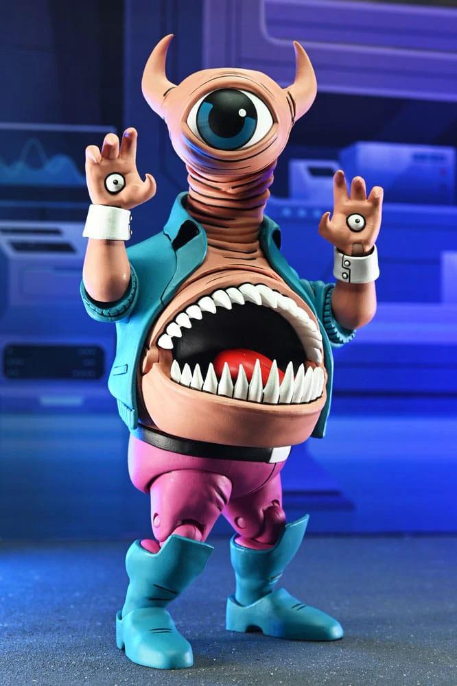 Tortugas Ninja Archie Bellybomb action figure, NECA, 18 cm, pink tentacled monster with teal jacket.