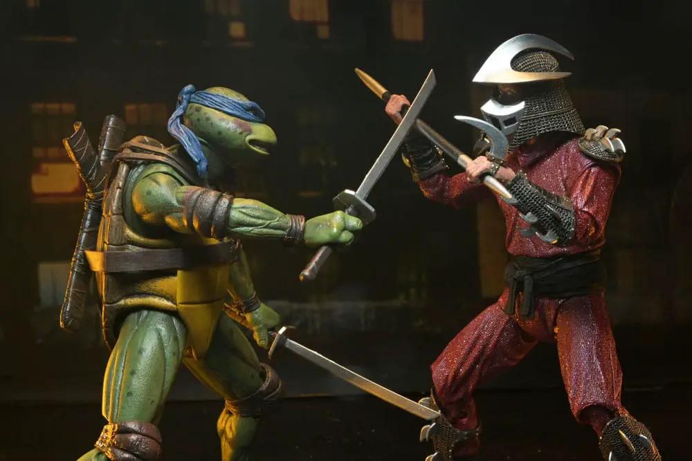 NECA Tortugas Ninja 1990 Movie action figures: Shredder vs Leo rooftop battle, 18 cm