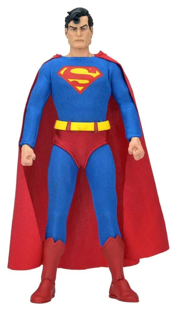 Figura de acción Superman NECA de 20 cm, traje azul con capa roja y emblema amarillo