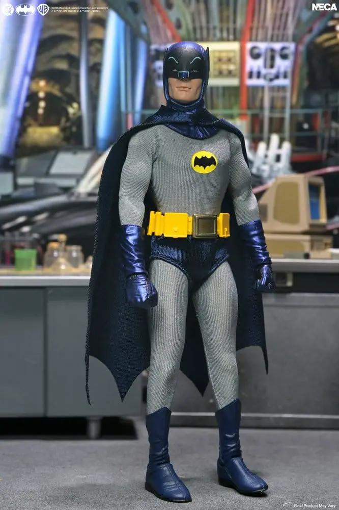Figura de acción Batman (1966) NECA, 20 cm, traje gris, capa azul y cinturón amarillo