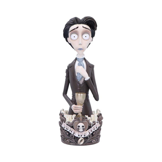 Nemesis Now Corpse Bride Victor bust figurine, 31 cm tall, pale figure in a suit holding a goblet.