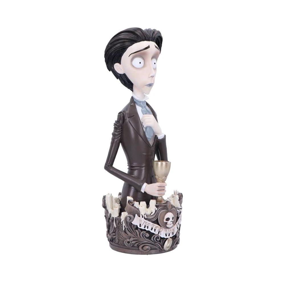 Corpse Bride Victor bust figurine, Nemesis Now, 31 cm tall, dark suit with goblet on a gothic base.
