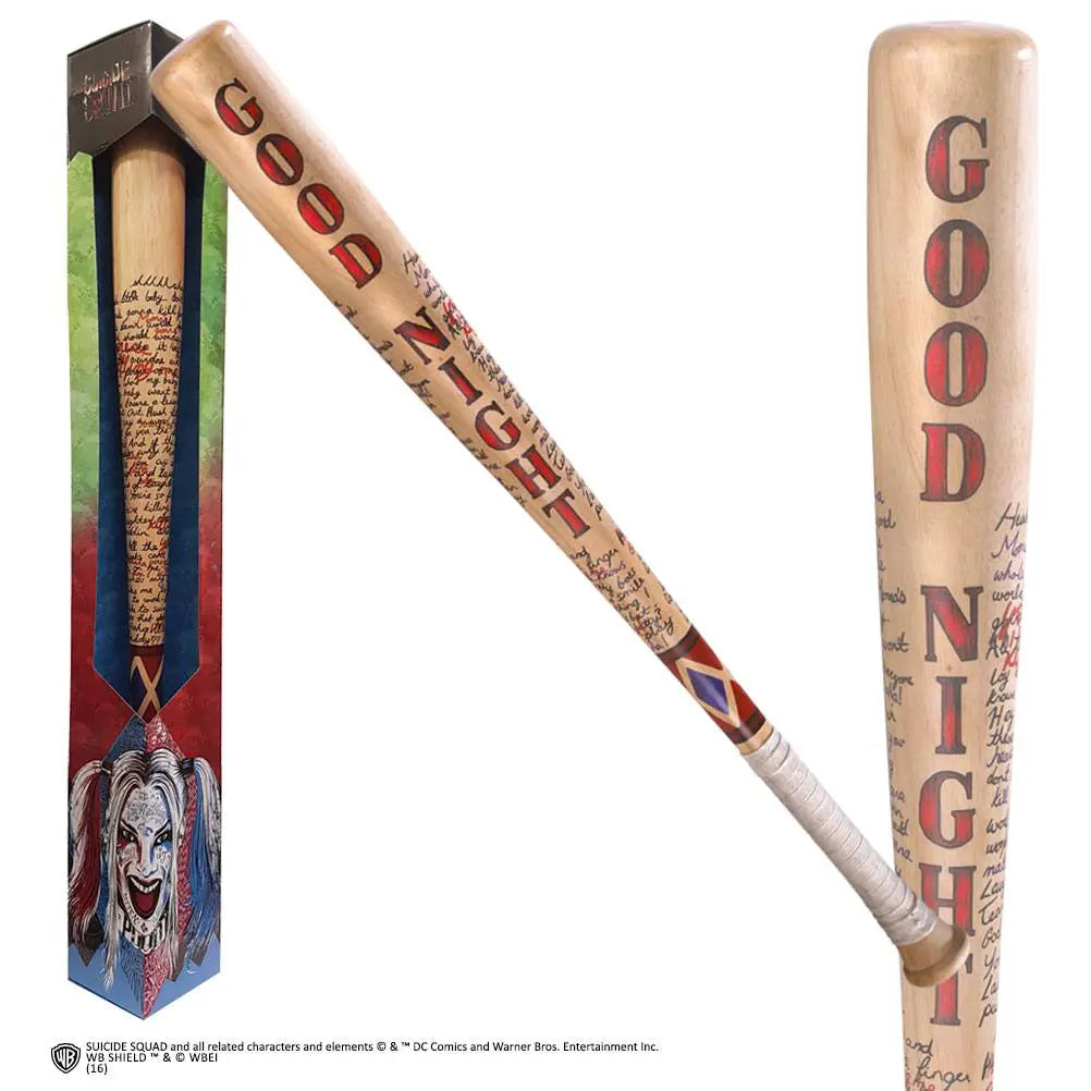 Bate de béisbol réplica Harley Quinn Good Night, 80 cm, madera clara, Noble Collection
