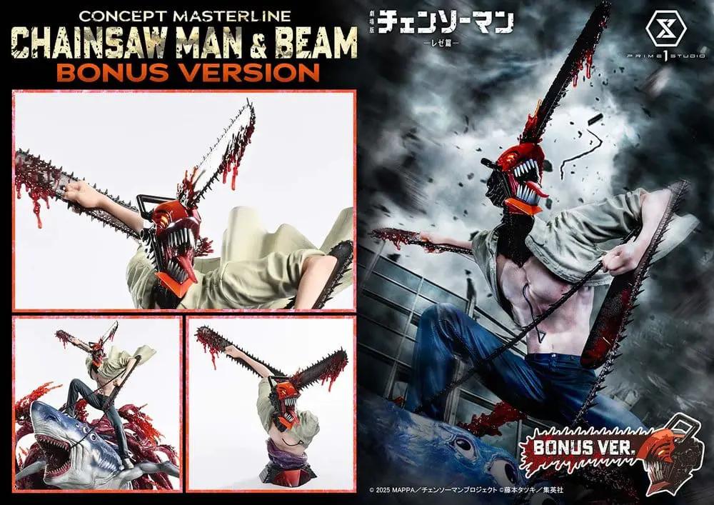 Chainsaw Man & Beam 1/6 statue by PRIME 1 STUDIO, bonus version, red chainsaw blades