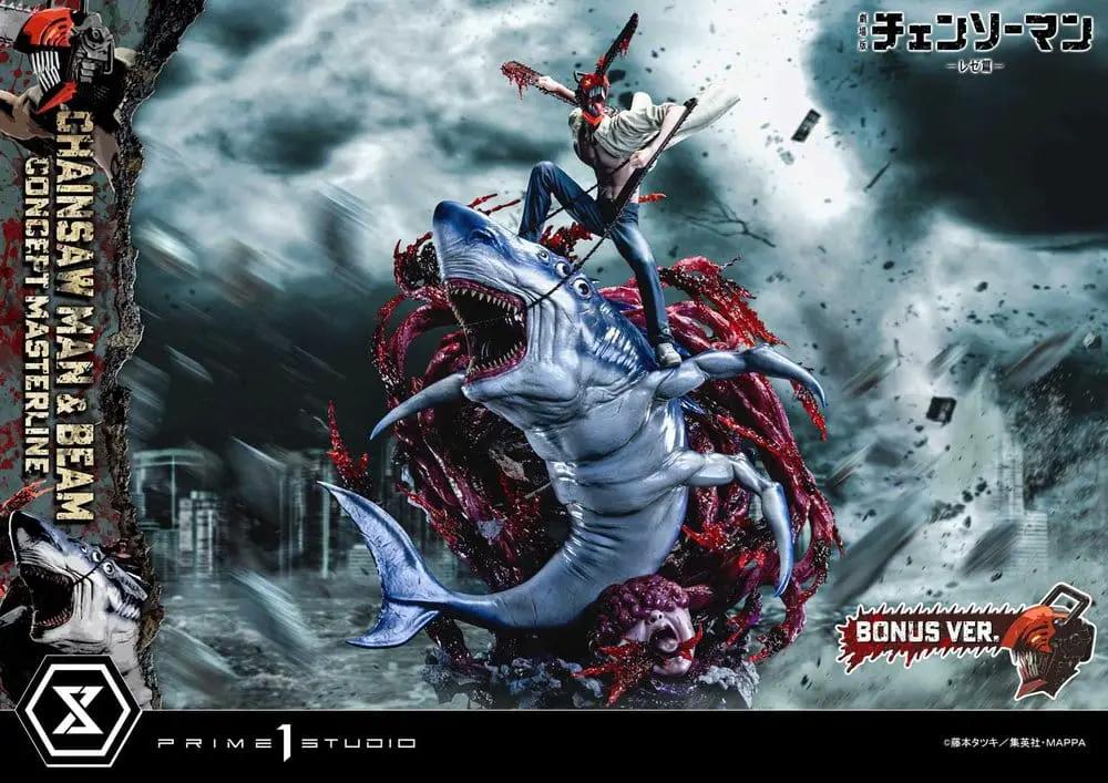 Chainsaw Man & Beam Masterline 1/6 statue by Prime 1 Studio, blue aquatic creature, bonus version, 73 cm