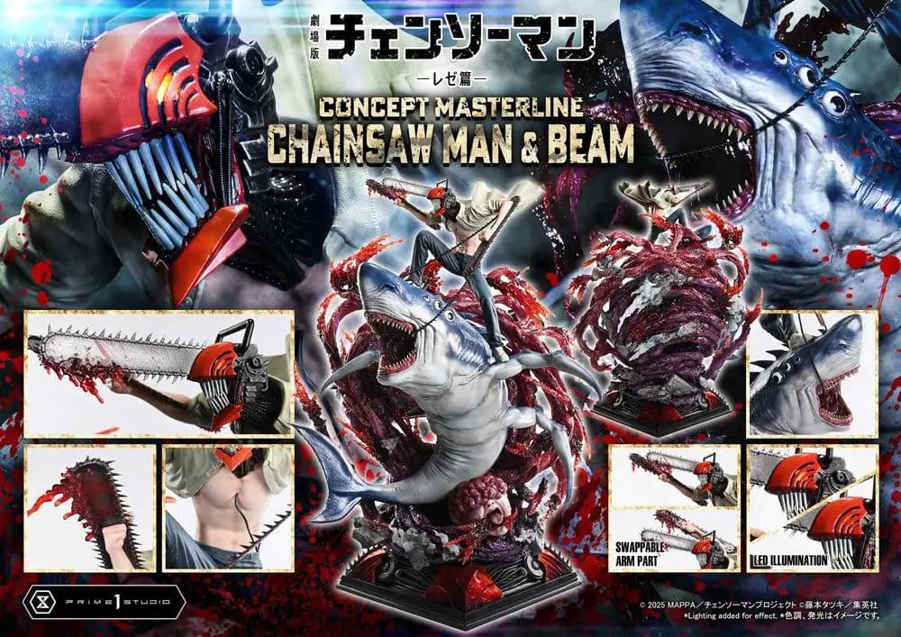 Figura de acción 1/6 Chainsaw Man & Beam, Concept Masterline, PRIME 1 STUDIO, estatua de 73 cm con iluminación LED