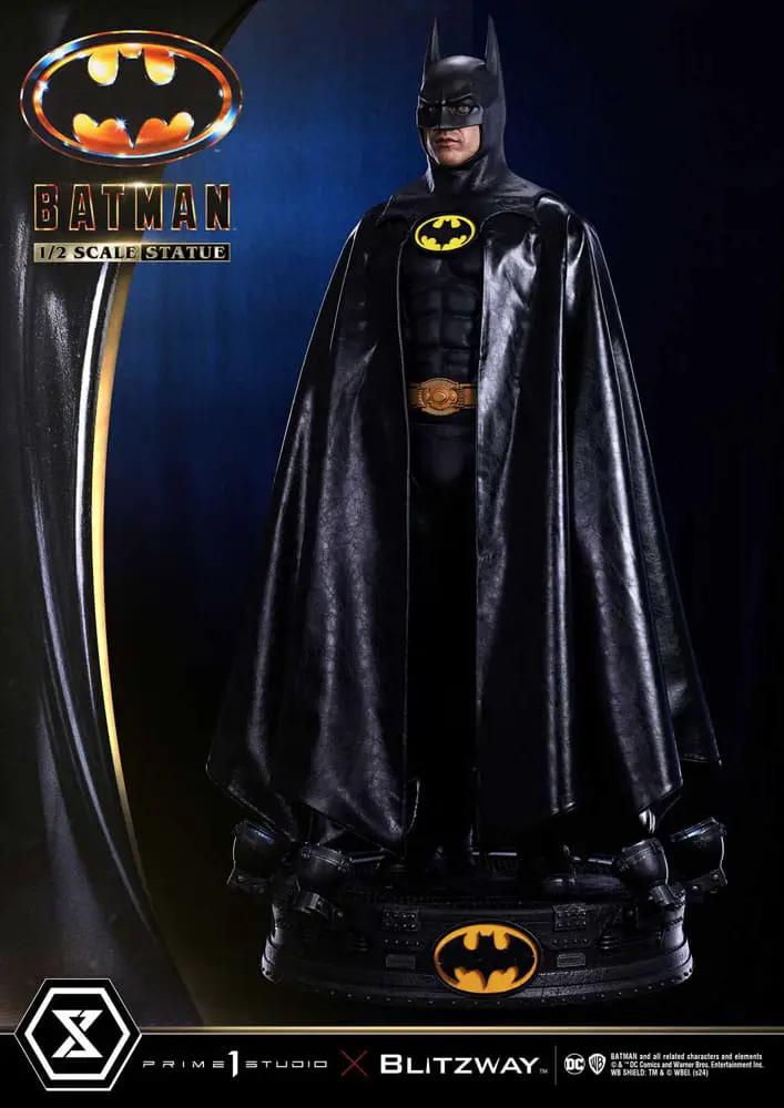 Batman estatua 1/2 escala, diseño 1989, 106 cm, capa negra, base con emblema de murciélago, BLITZWAY collectible