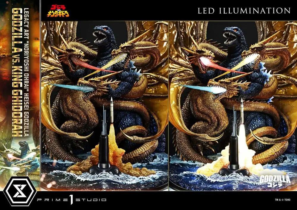 Godzilla Legacy Art statue by PRIME 1 STUDIO, LED illumination, 82 cm, Heisei Godzilla vs. King Ghidorah
