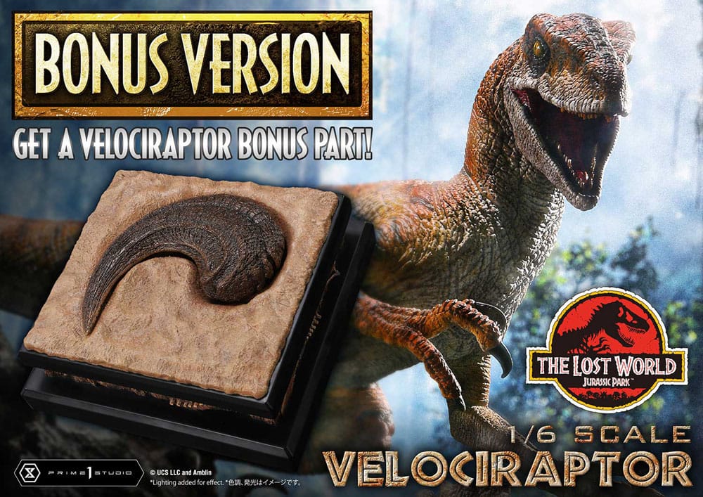 Jurassic Park II Estatua Legacy Museum Collection 1/6 Velociraptor Bonus Version 41 cm