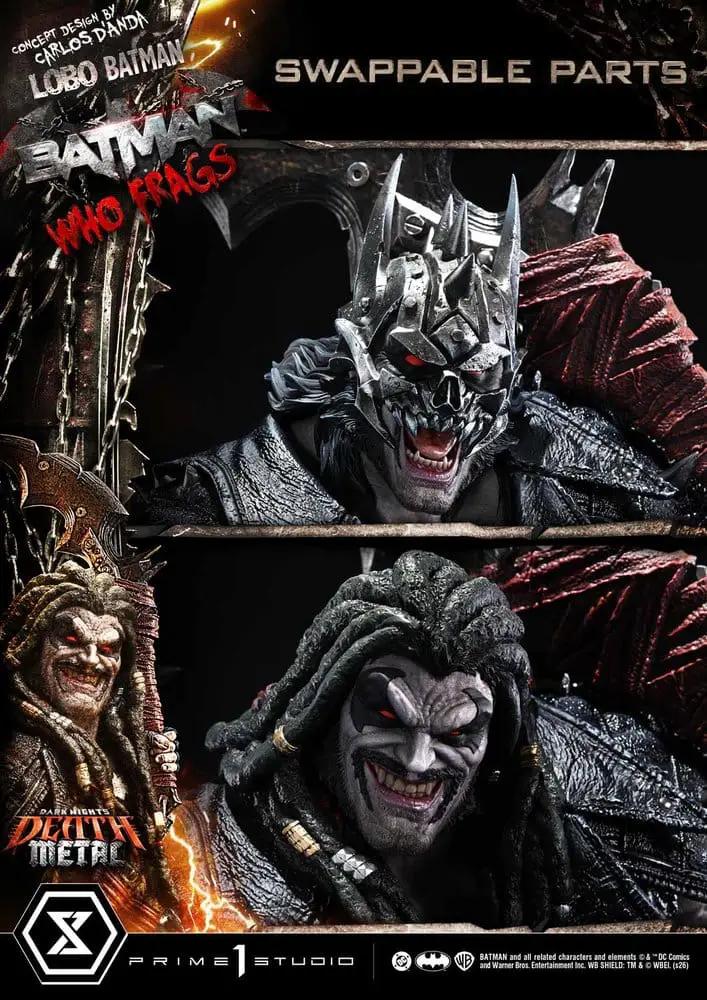 Estatua Masterline 1/3 Dark Nights: Death Metal de PRIME 1 STUDIO, 2 figuras: Lobo Batman y Batman Who Frags, 81 cm