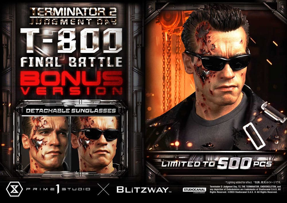 Terminator 2 Estatua Museum Masterline Series 1/3 T-800 Final Battle Deluxe Bonus Version 75 cm