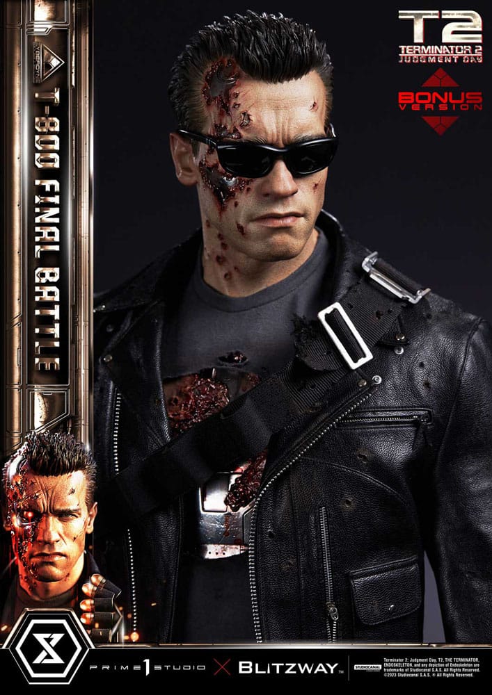 Terminator 2 Estatua Museum Masterline Series 1/3 T-800 Final Battle Deluxe Bonus Version 75 cm