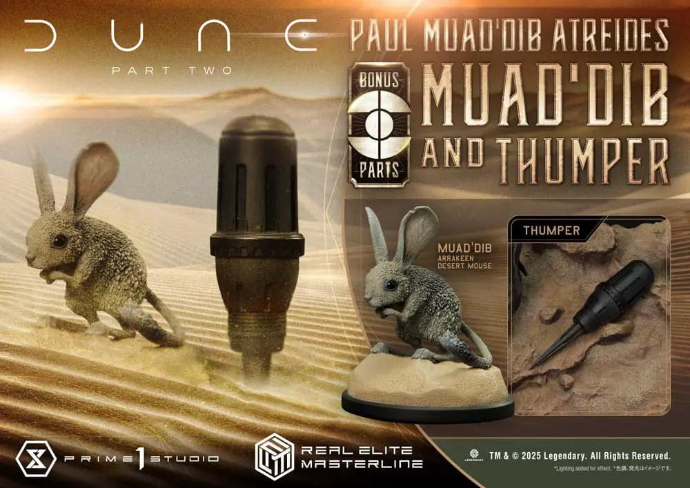 Prime 1 Studio Dune Part Two Paul Atreides 1/3 statue, Muad'Dib and Thumper on desert base