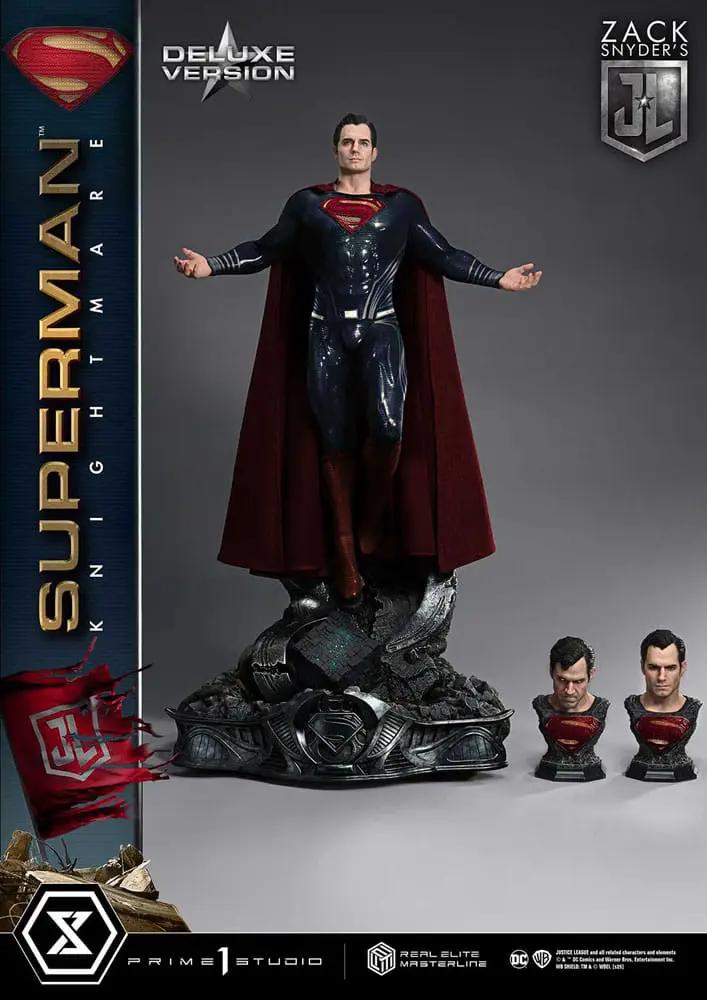 Figura 1/3 Superman Knightmare de PRIME 1 STUDIO, Real Elite Masterline Deluxe, 95 cm, base y dos bustos.