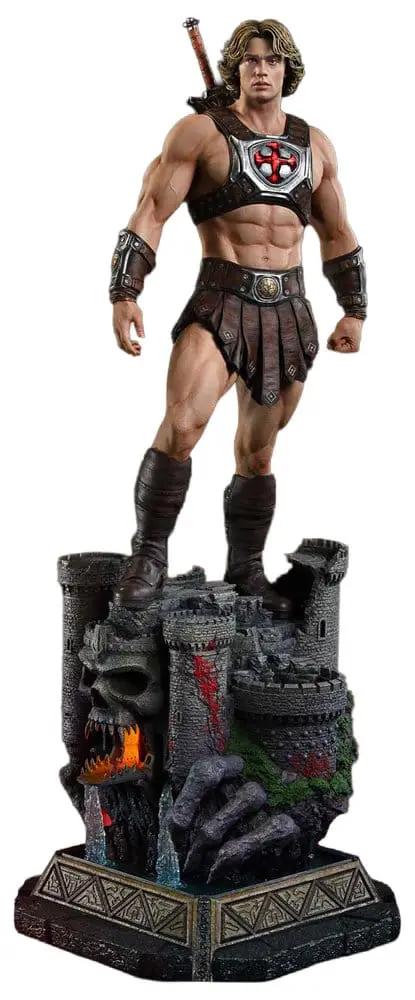Prime 1 Studio He-Man 1/3 scale statue from Masters of the Universe on ruined fortress base, DX Bonus Version.