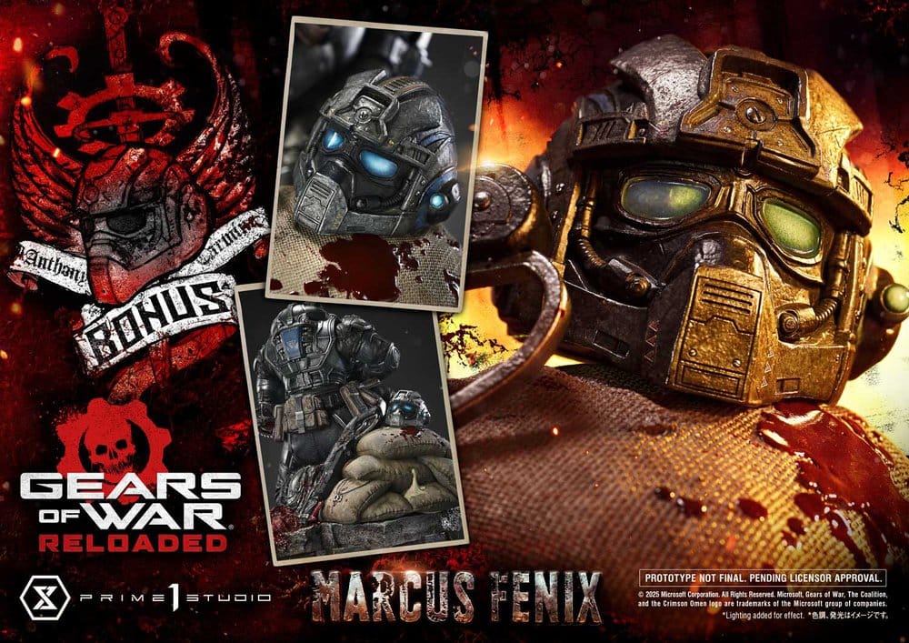 Gears of War: Reloaded Estatua Real Elite Masterline Series 1/3 Marcus Fenix Ultimate Bonus Version 97 cm