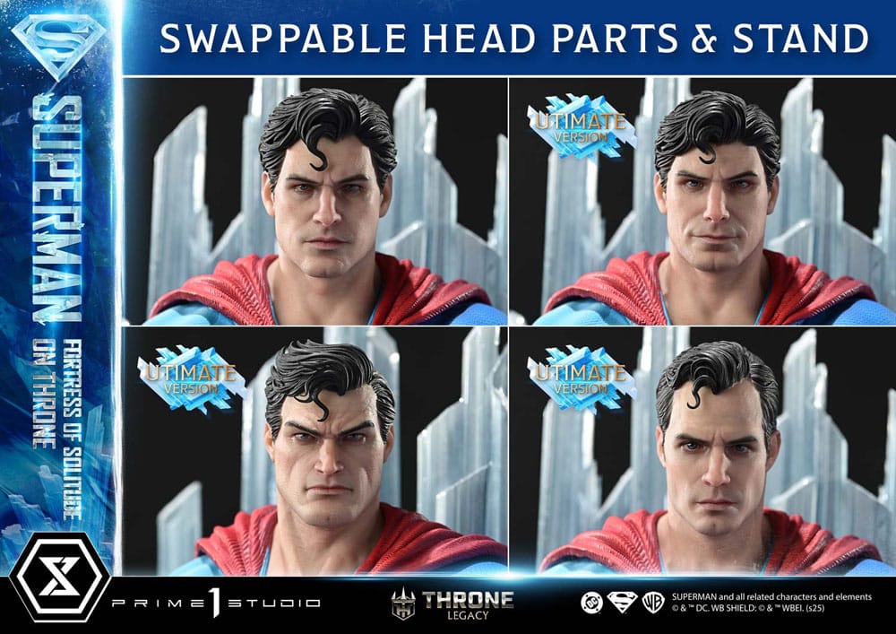 DC Comics Estatua 1/4 Throne Legacy Collection Superman Fortress of Solitude on Throne (Design by Gabriele Dell'Otto) Ultimate Bonus Version
