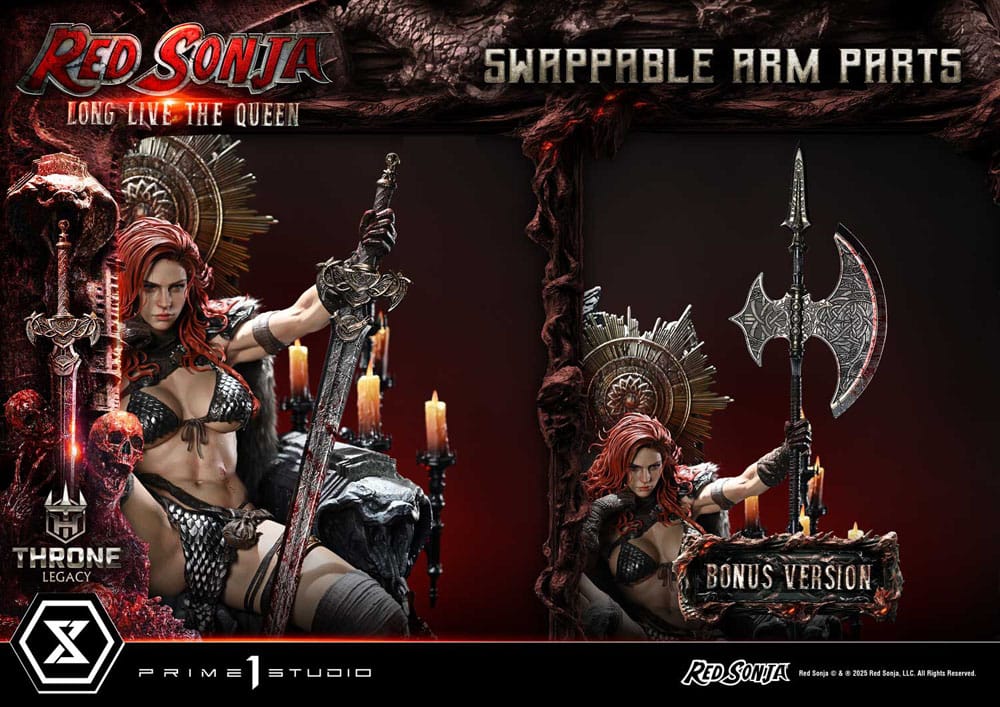 Red Sonja Estatua 1/3 Throne Legacy Collection Red Sonja: Long Live the Queen Bonus Version 77 cm