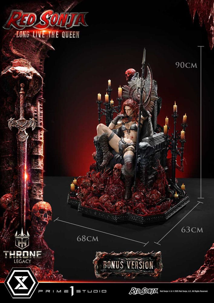 Red Sonja Estatua 1/3 Throne Legacy Collection Red Sonja: Long Live the Queen Bonus Version 77 cm