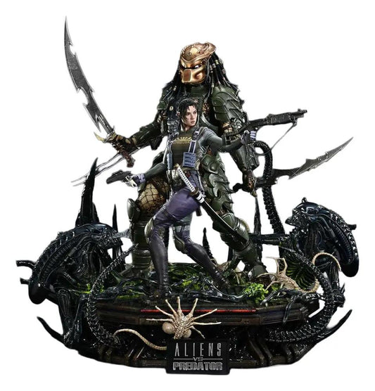 Aliens vs Predator statue 1/4 scale Machiko & Broken Tusk Predator DX Bonus Version by PRIME 1 STUDIO (84 cm)