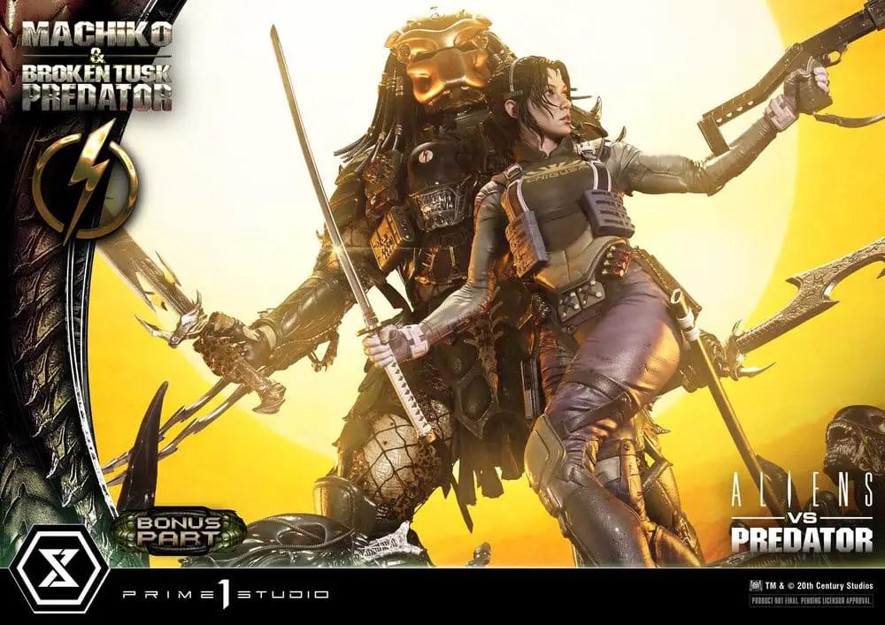 Aliens vs Predator Machiko & Broken Tusk Predator 1/4 scale statue by PRIME 1 STUDIO, DX Bonus Version