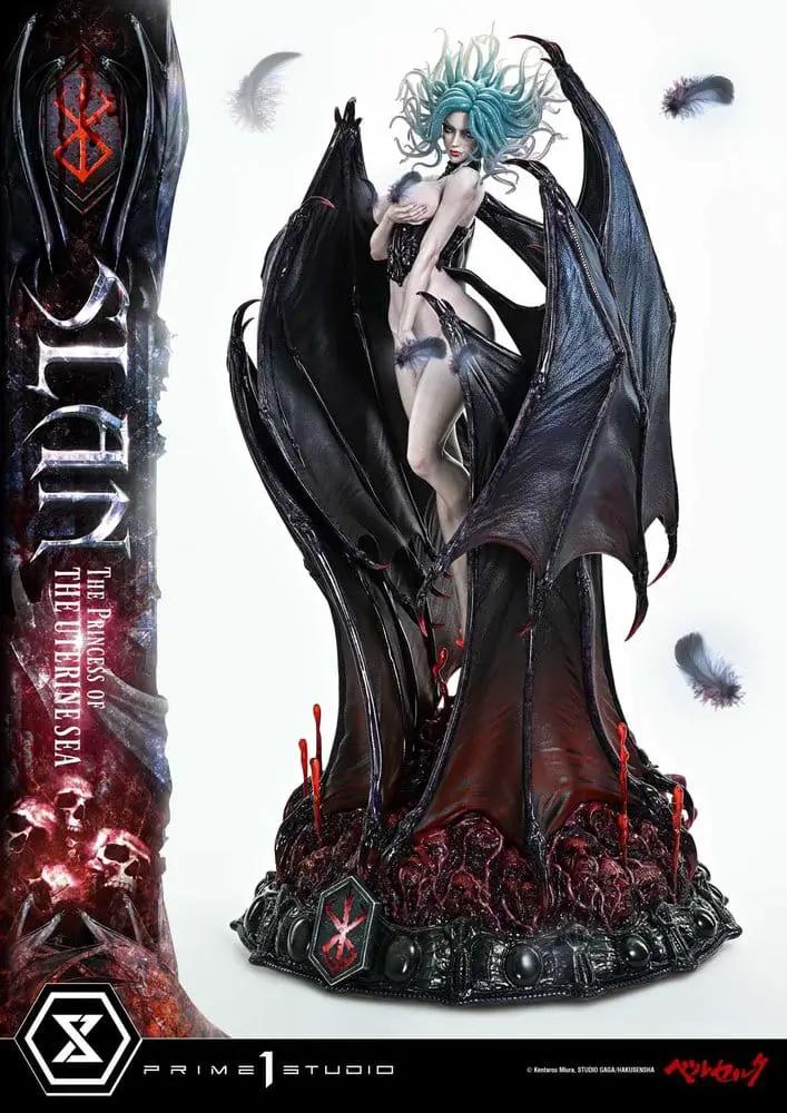 Slan 1/4 Berserk statue from Prime 1 Studio, DX Bonus, blue-haired winged figure on a dark crimson base (79 cm)