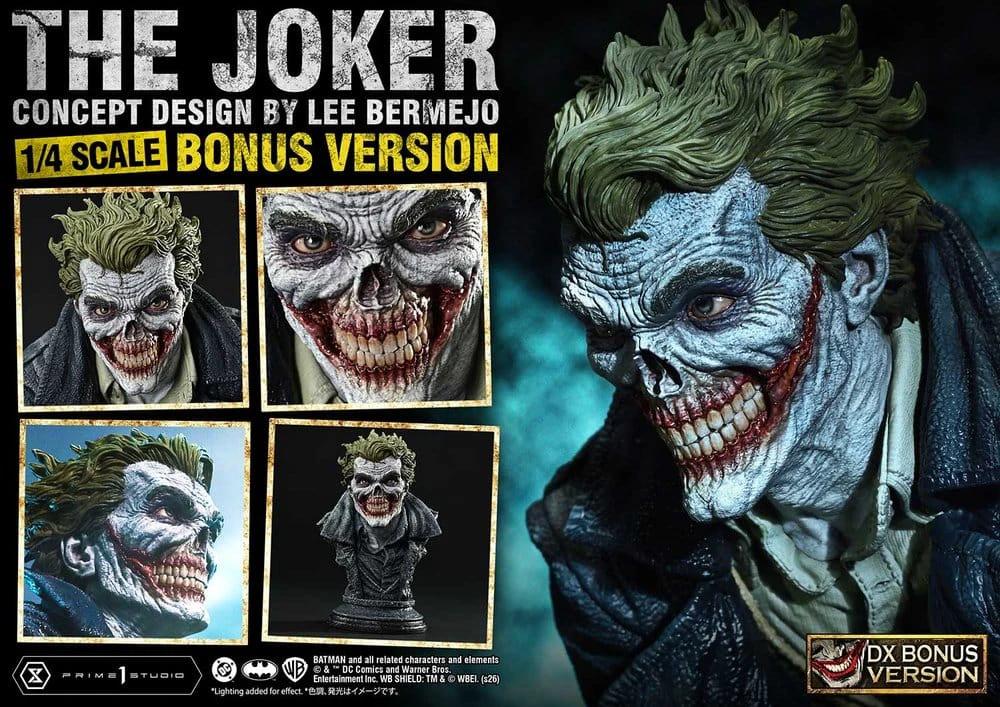 Prime 1 Studio The Joker 1/4 scale statue DX Bonus Version by Lee Bermejo, 53 cm, collage of close-ups