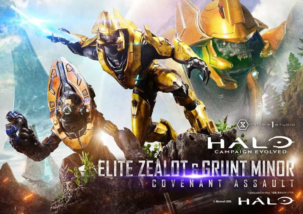 Halo Elite Zealot & Grunt Covenant Assault statue, 1/4 scale, Ultimate Premium Masterline by PRIME 1 STUDIO, 81 cm