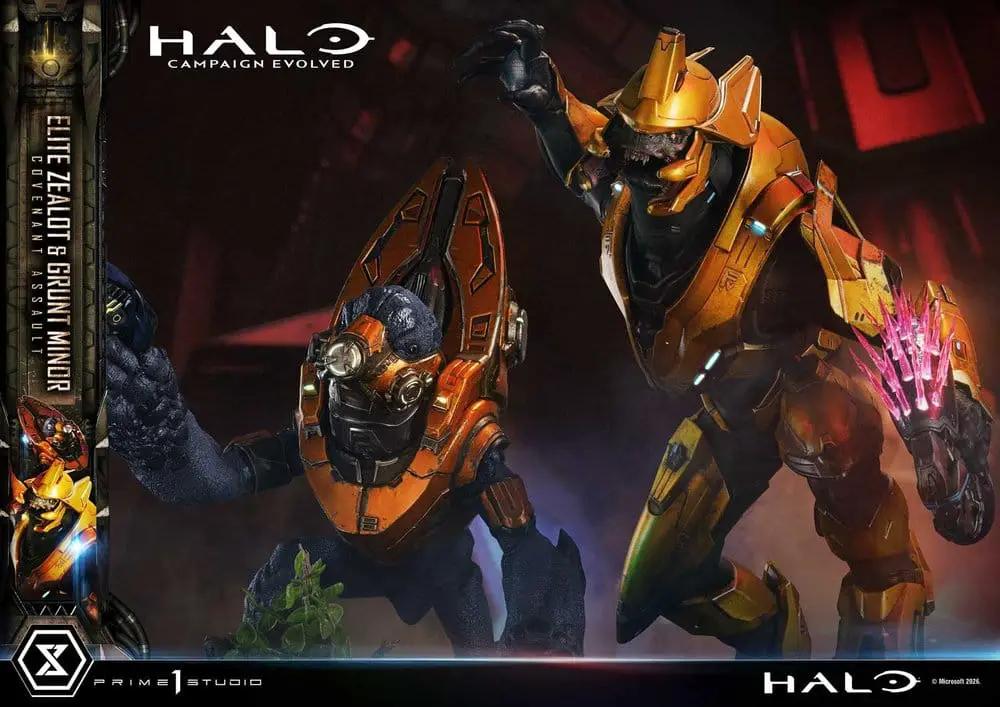 Figura de Halo Elite Zealot y Grunt Covenant Assault, estatua 1/4, 81 cm, Prime 1 Studio