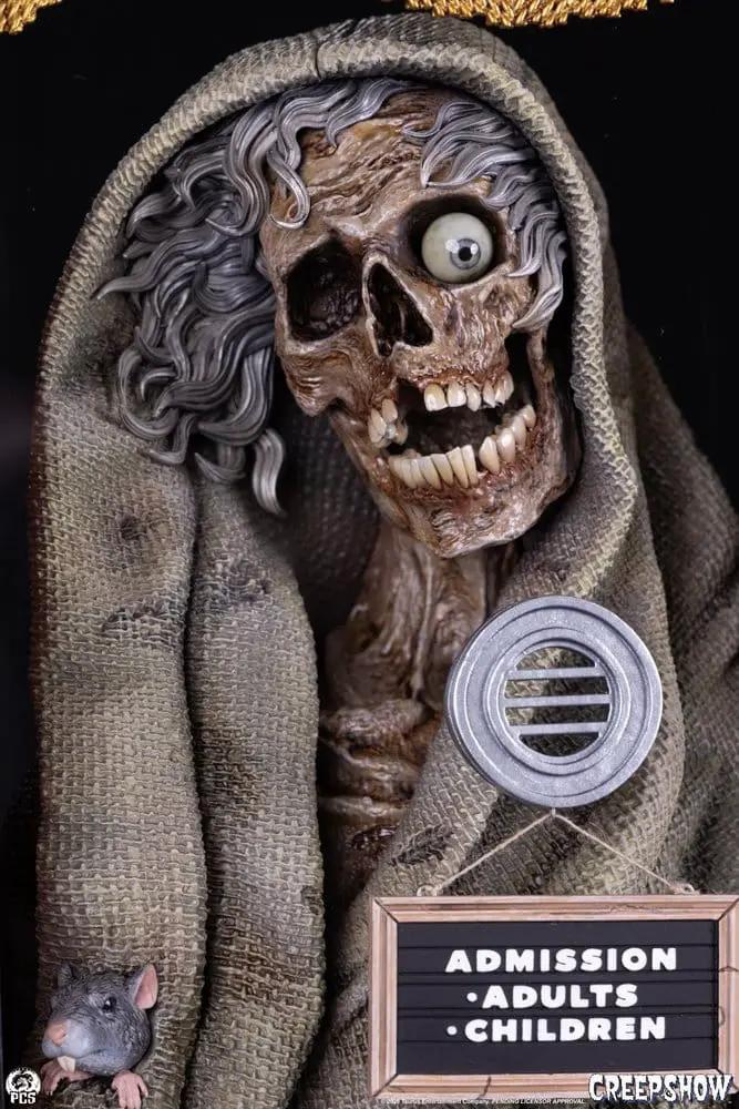 Creepshow diorama statue 1/1, 104 cm, Premium Collectibles Studio; skeletal zombie in hooded cloak with rat.