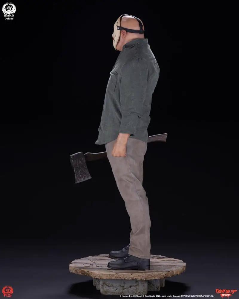 Figura de acción Jason Part 3 de Friday the 13th, Deluxe Edition, 74 cm, camiseta verde, máscara y hacha Premium Collectibles Studio