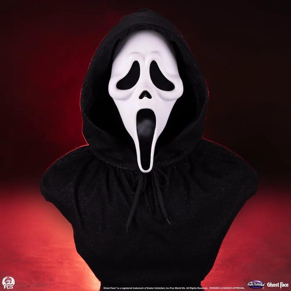 Ghost Face bust mask with black hooded robe, 56 cm, Premium Collectibles Studio
