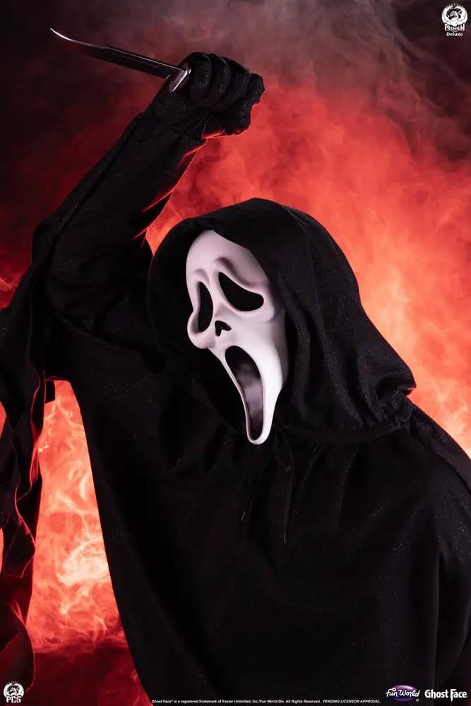 Busto Ghost Face 1/1 Deluxe Edition, 94 cm; máscara blanca, cuchillo, PREMIUM COLLECTIBLES STUDIO