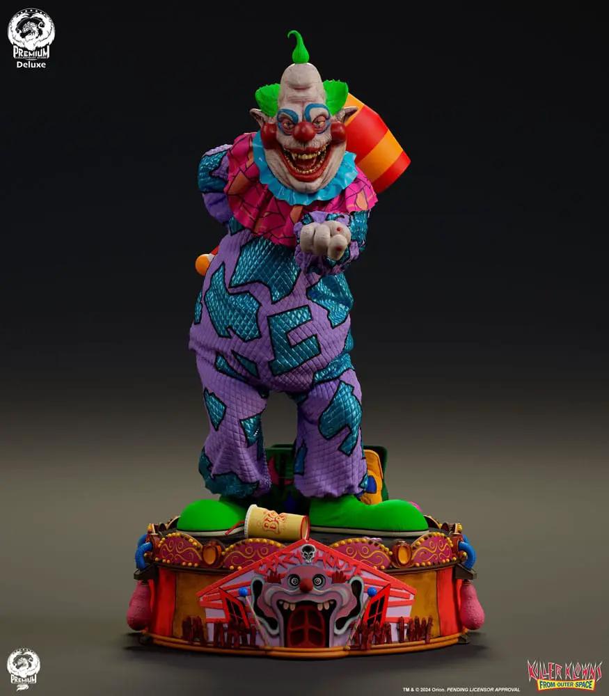 Killer clown statue, 1/4 scale Jumbo Deluxe by Premium Collectibles Studio, colorful patched suit on ornate base (64 cm)